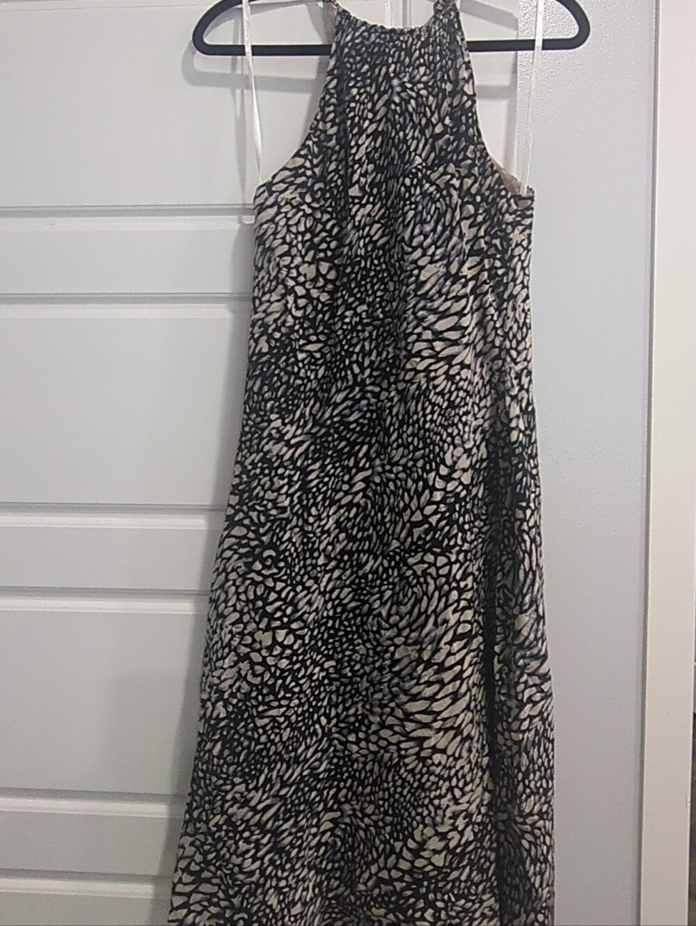 Spenser Jeremy Silk Halter Animal Print Classy Feminine Shift Midi Dress Size 8